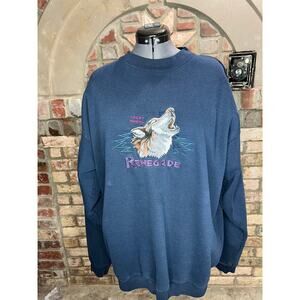 Howling wolf sweatshirt embroidered 1990s